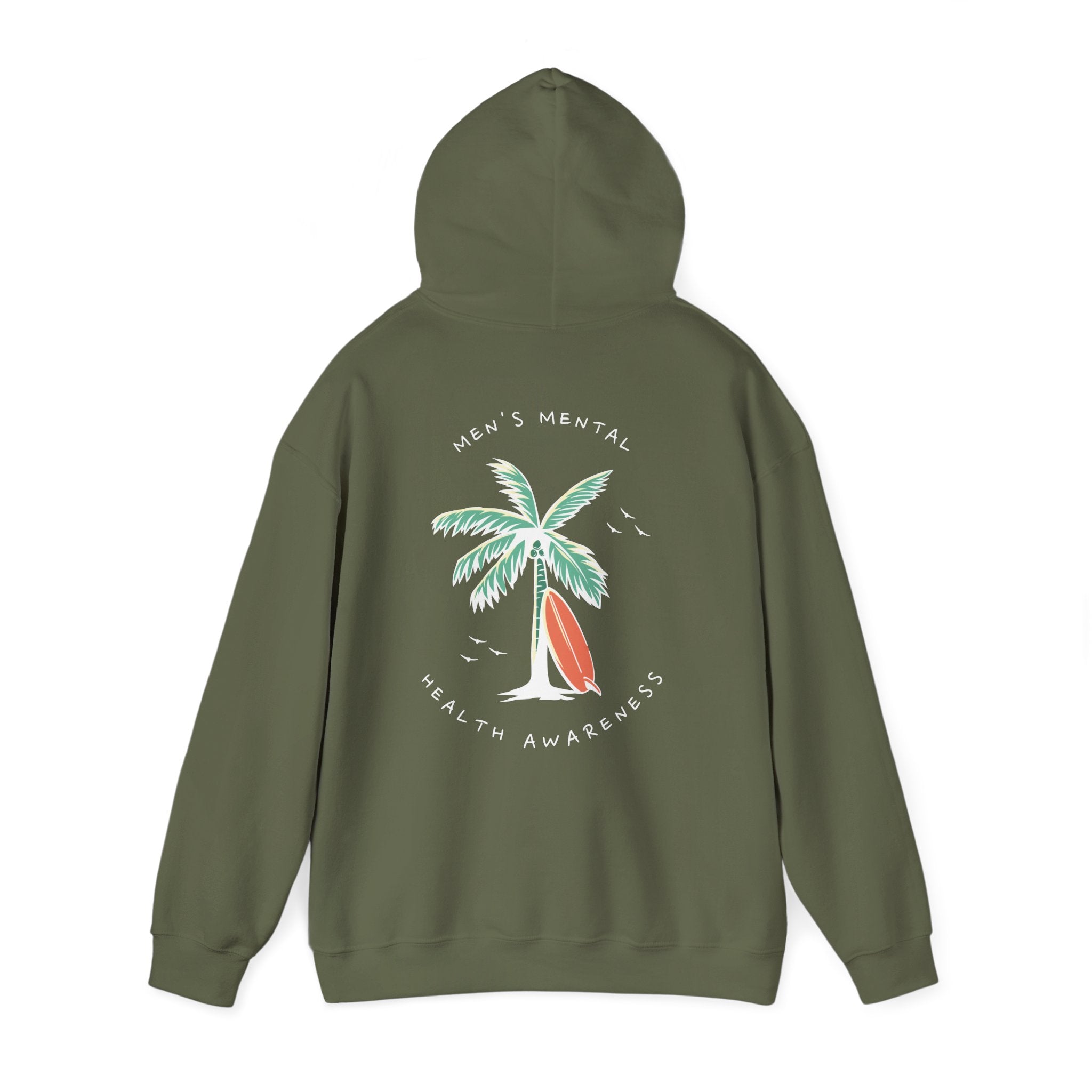 Mental Health Awareness Hoodie | Palm Tree & Surfing Vibes
