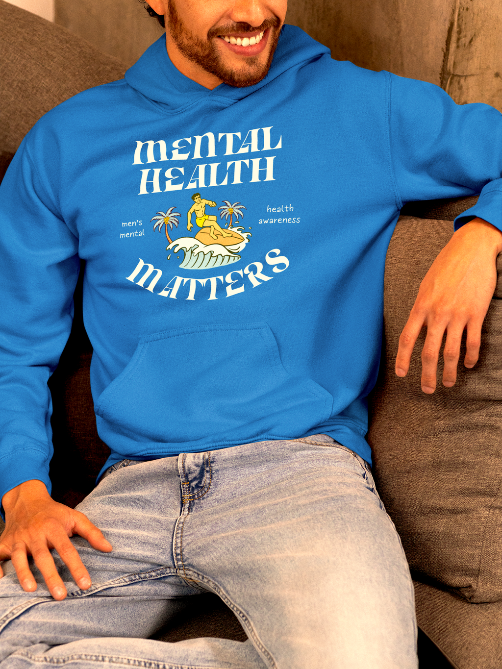Mental Health Matters Hoodie | Retro Surfing Vibes