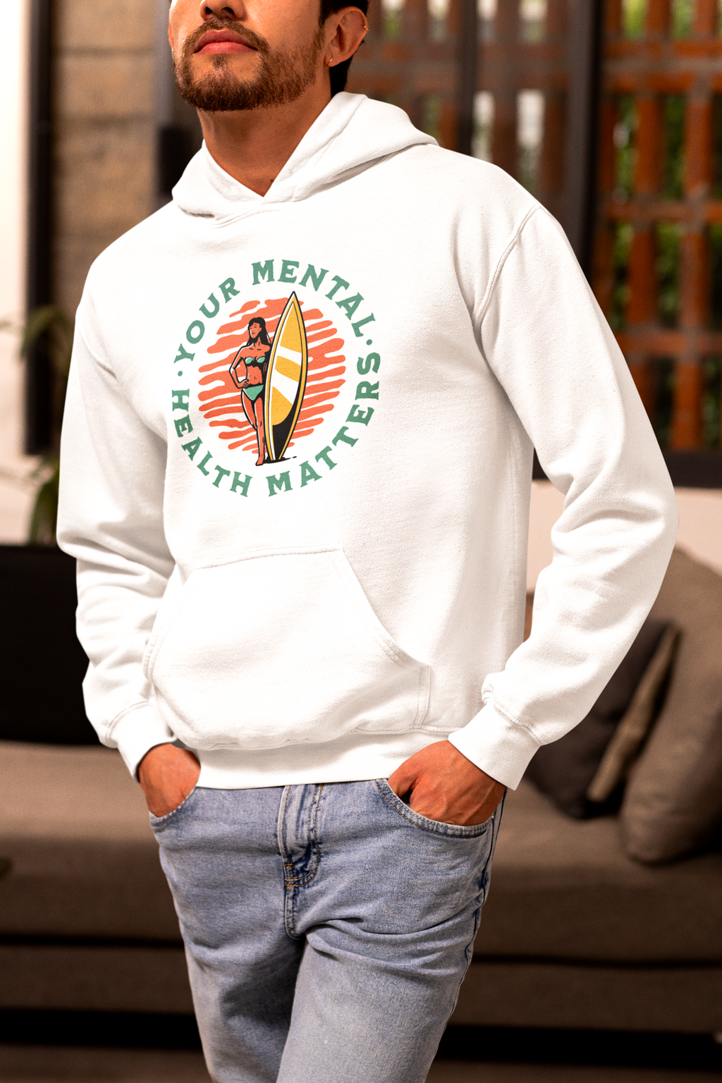Your Mental Health Matters Hoodie | Surfing Theme
