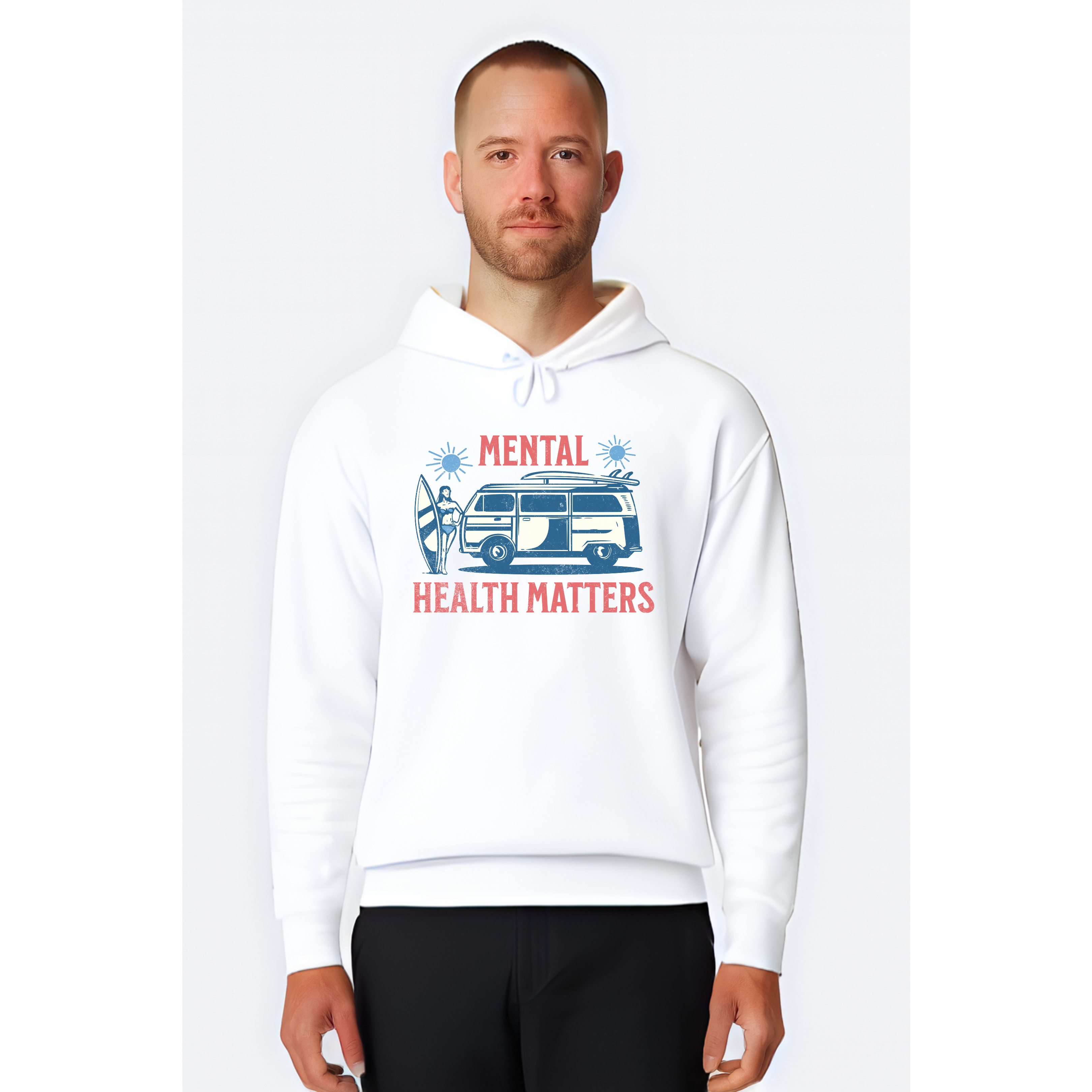 Mental Health Matters Sweatshirt | Surfing & Road Trip Theme